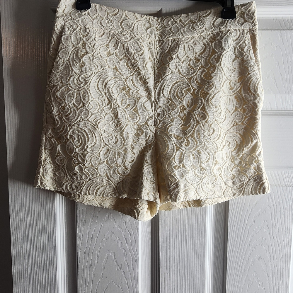 Express Ivory Lace High Waist Women Shorts